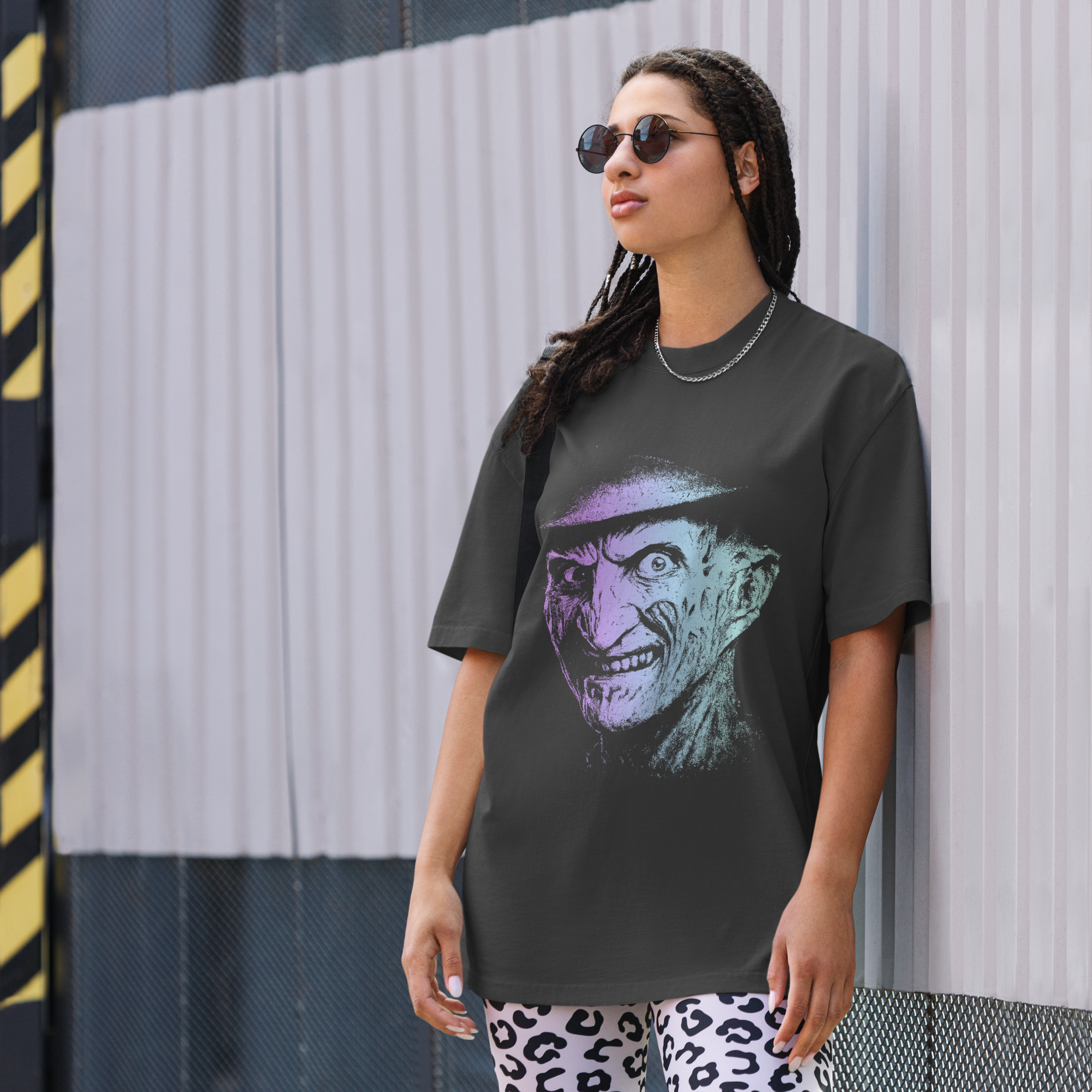 Freddy (dark collection) oversized faded t-shirt