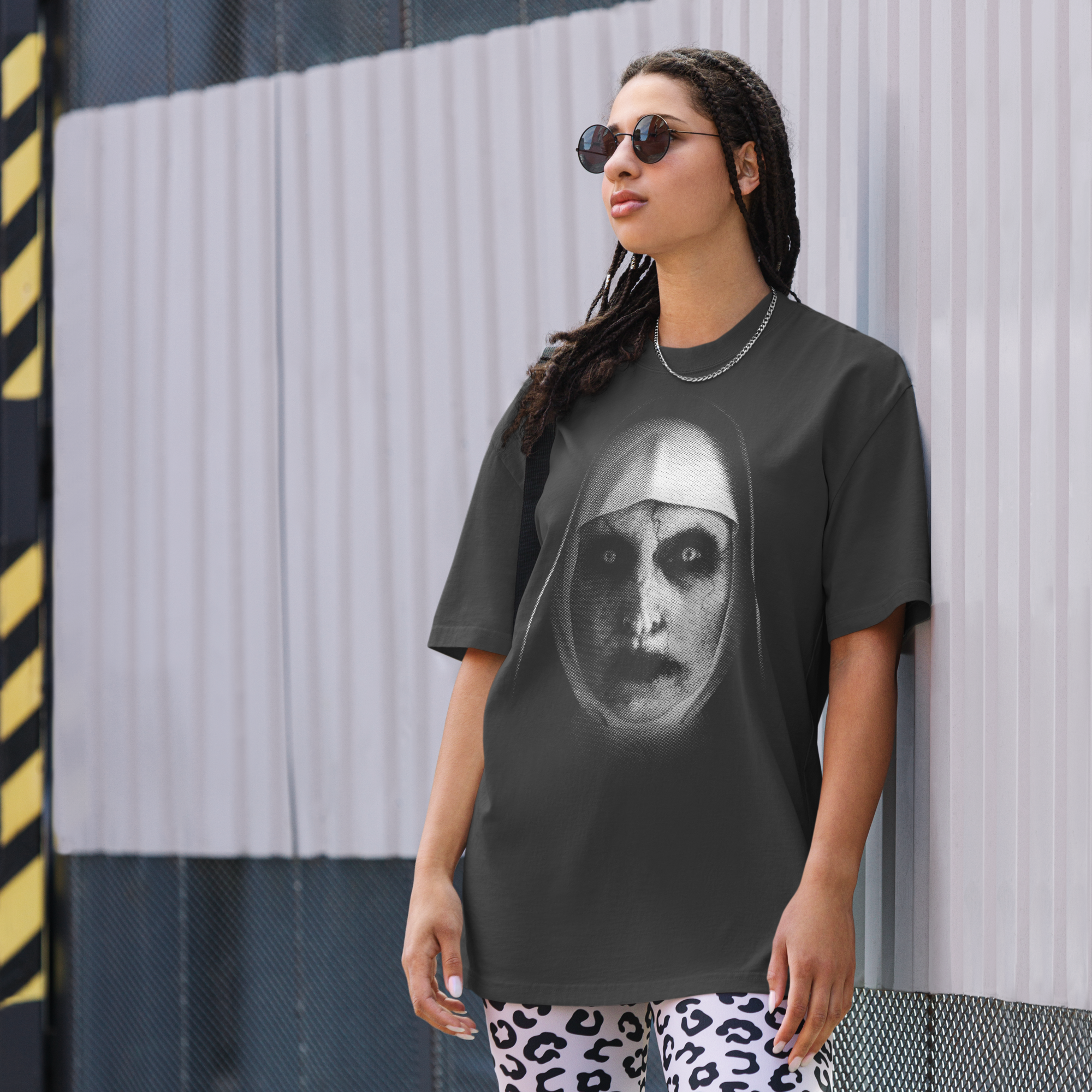 The Nun (dark collection) oversized faded t-shirt